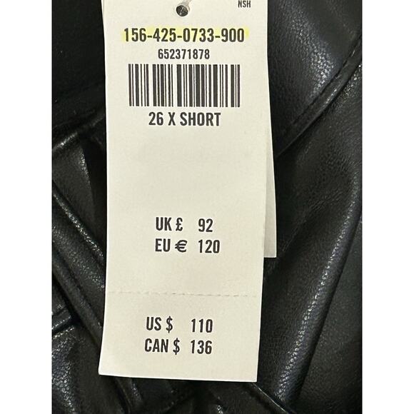 NWT Abercrombie & Fitch The Skinny High Rise Vegan Leather Pants size 26 - Picture 5 of 6